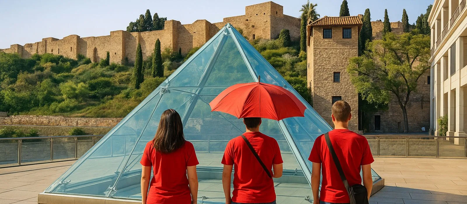 piramide-cristal-alcazaba Pirámide de cristal de la Alcazaba de Málaga, punto de encuentro.